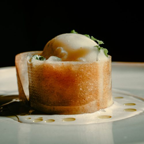 Pomme, thé vert au riz grillé, citron vert